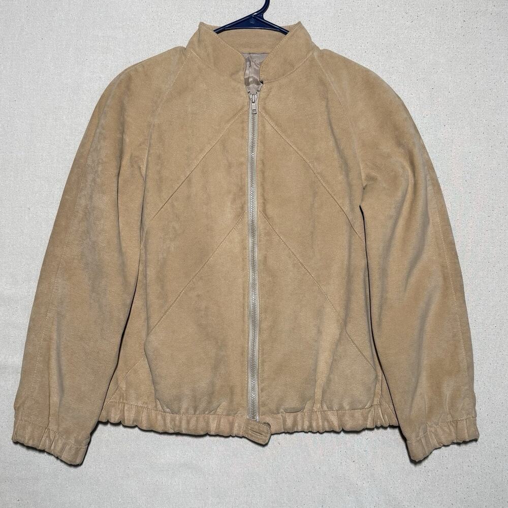 Vintage Rare 1960s Kings Road Tan Suede Zip Up Jacket Made in New Zealand Sz M - Picture 1 of 4
